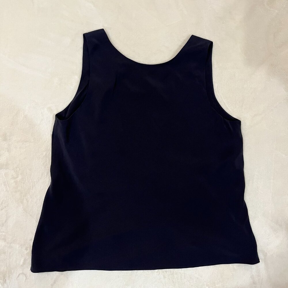 Neiman Marcus Navy Silk Top S - Picture 5 of 5